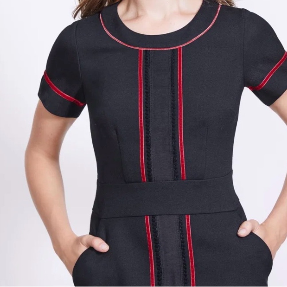 Boden Black Dress with Red Accents